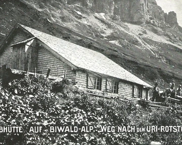 Klubhütte S.A.C. auf Biwald-Alp am Weg zum Uri-Rotstock