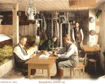 Inneres der Berglihütte S.A.C. bei der Jungfraubahn